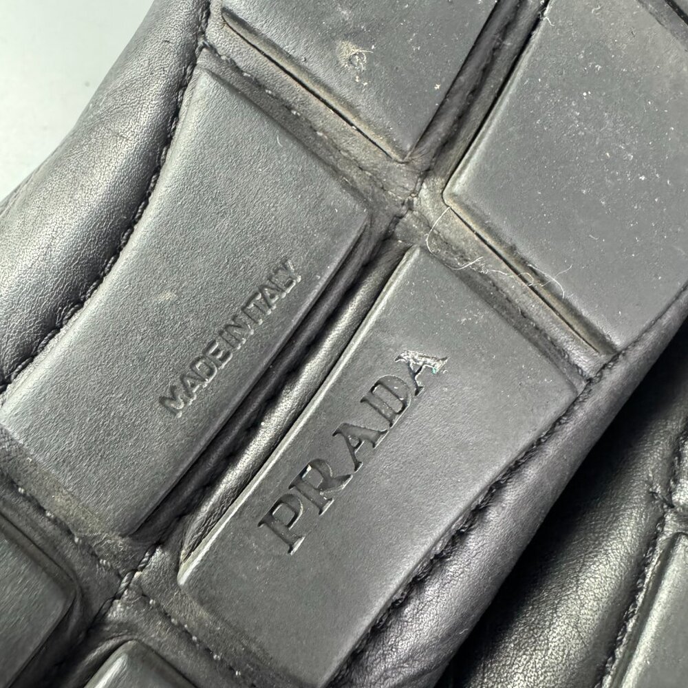 Prada Black Leather Horsebit Driving Loafers - Picture 9 of 14